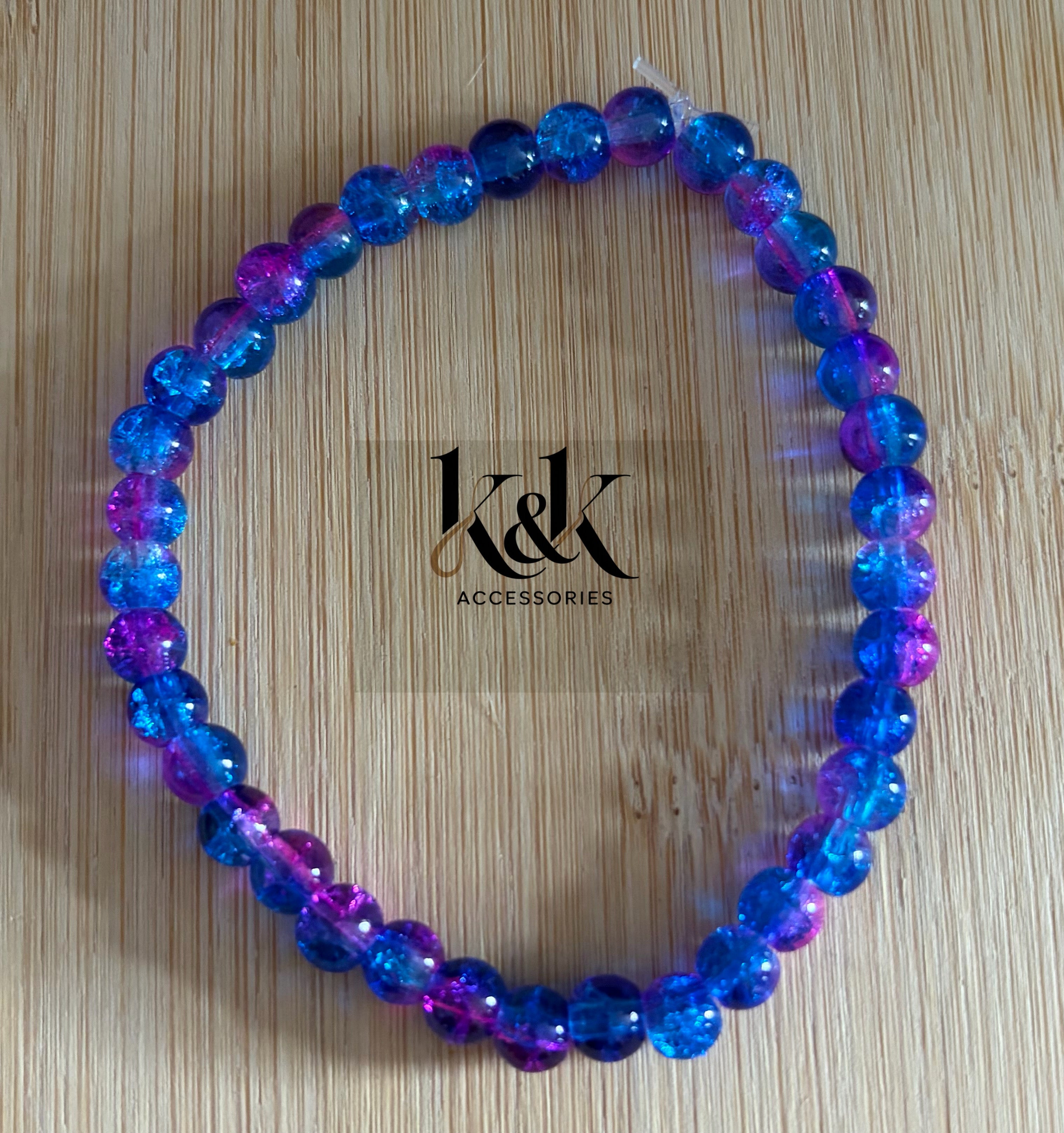 Blue & Purple Faceted Bead Bracelet