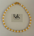 Handmade Gold & Pearl Wire Bracelet with Toggle Clasp