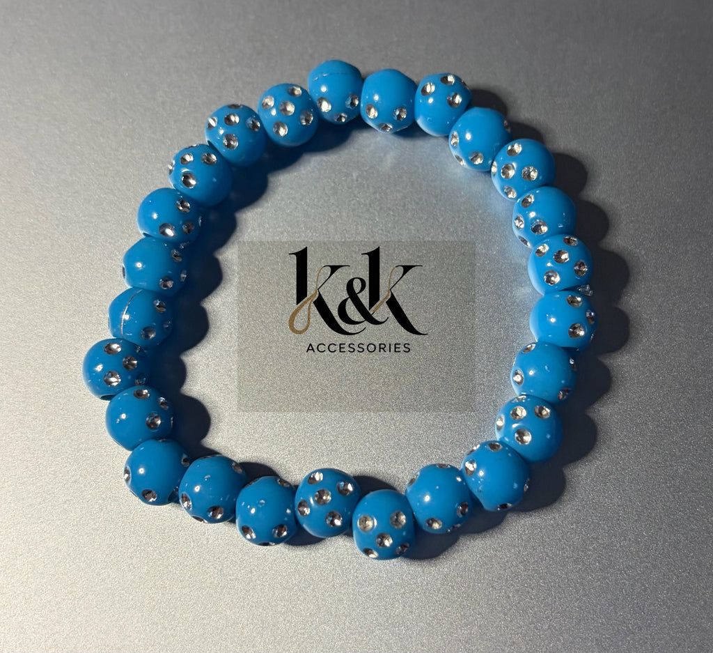 Crystal-Studded Beaded Bracelet