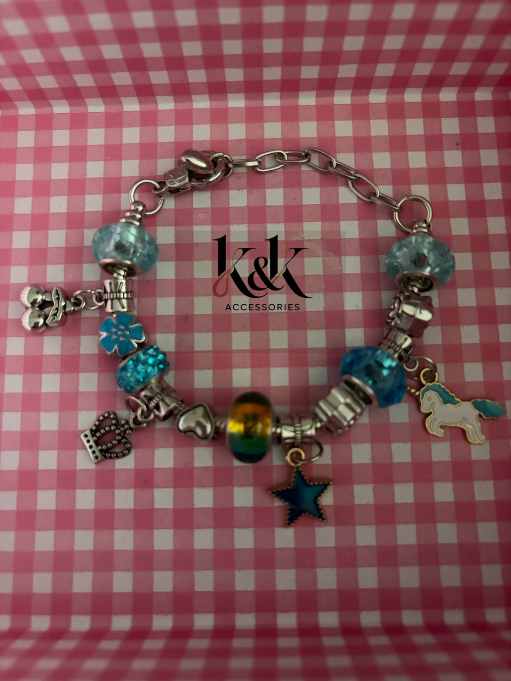 Customizable Stainless Steel Charm Bracelet