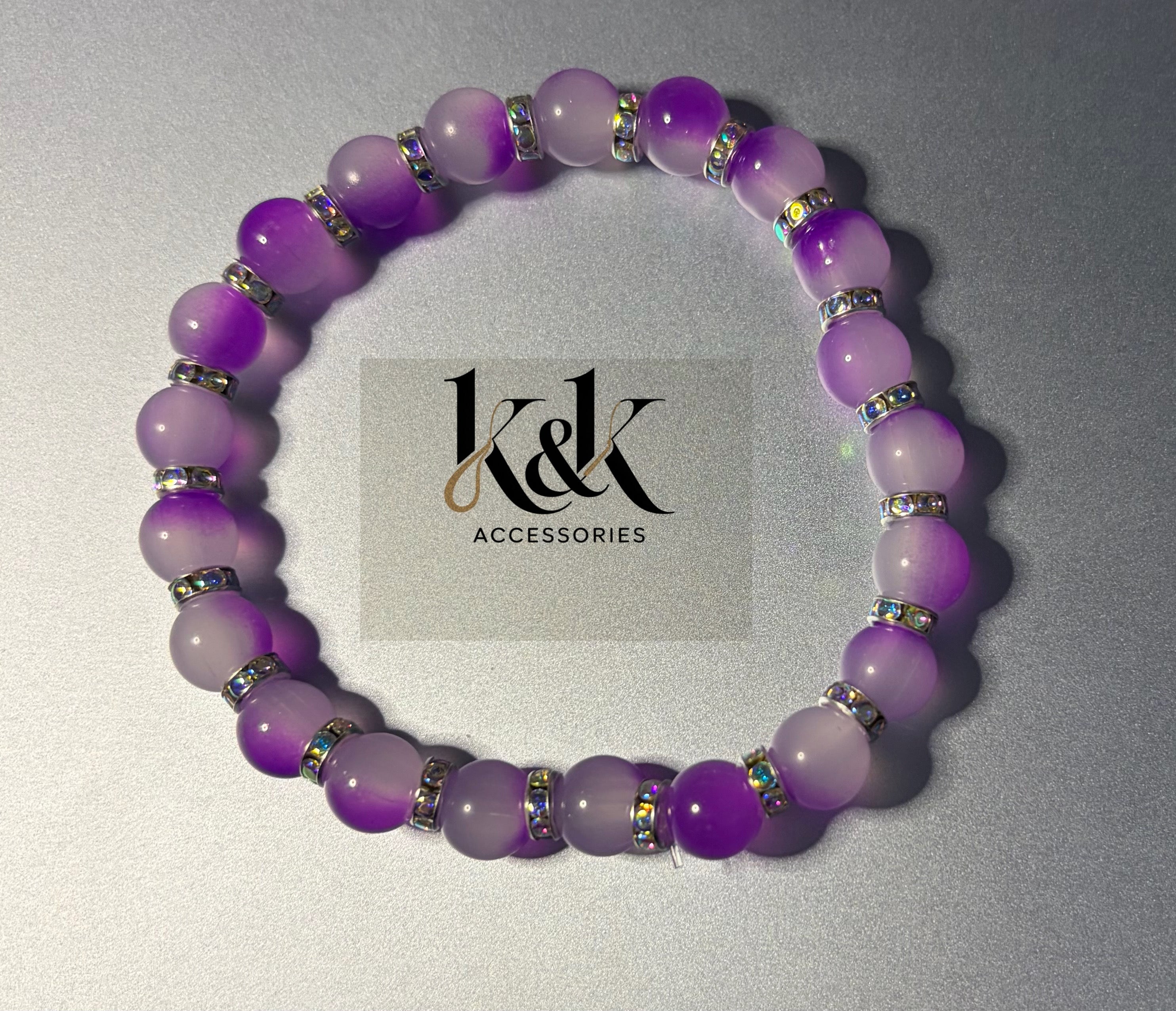 Gemstone Bracelet with Crystal Spacers