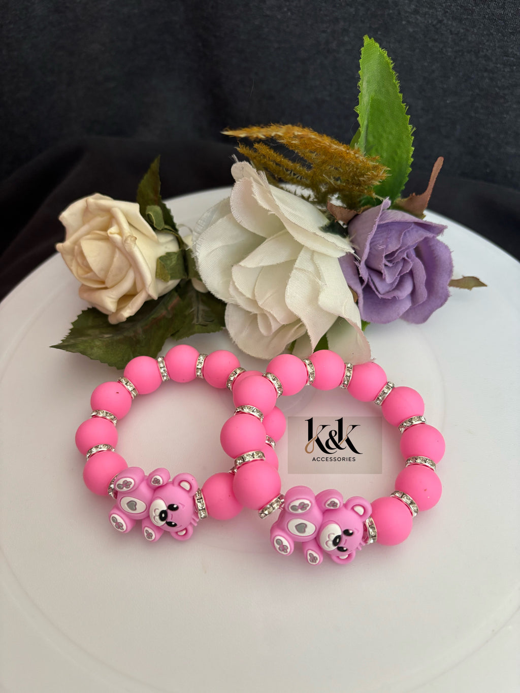 Bear Charm Bead Bracelet