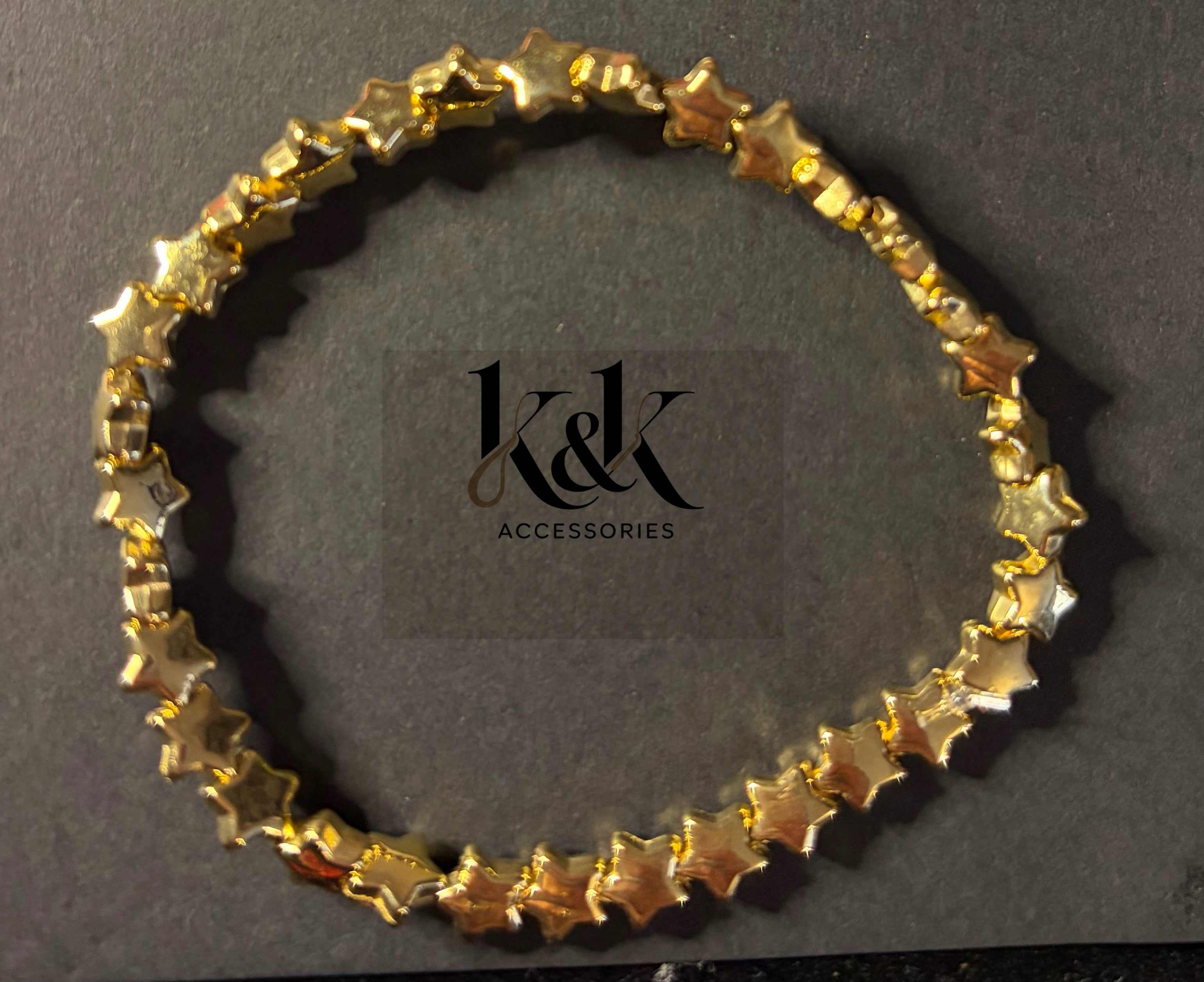 Gold Star Bracelet - Elastic Cord Celestial Jewellery