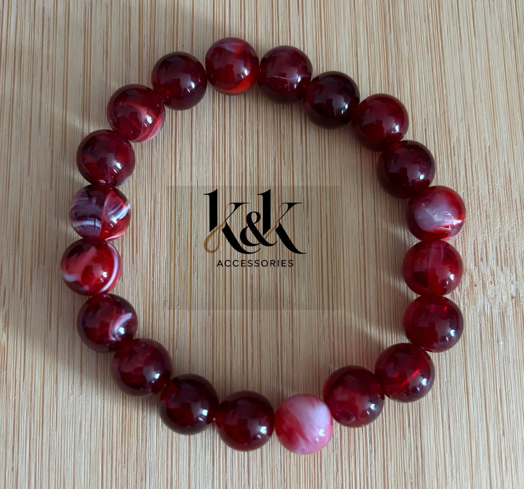 Red Agate Gemstone Bracelet