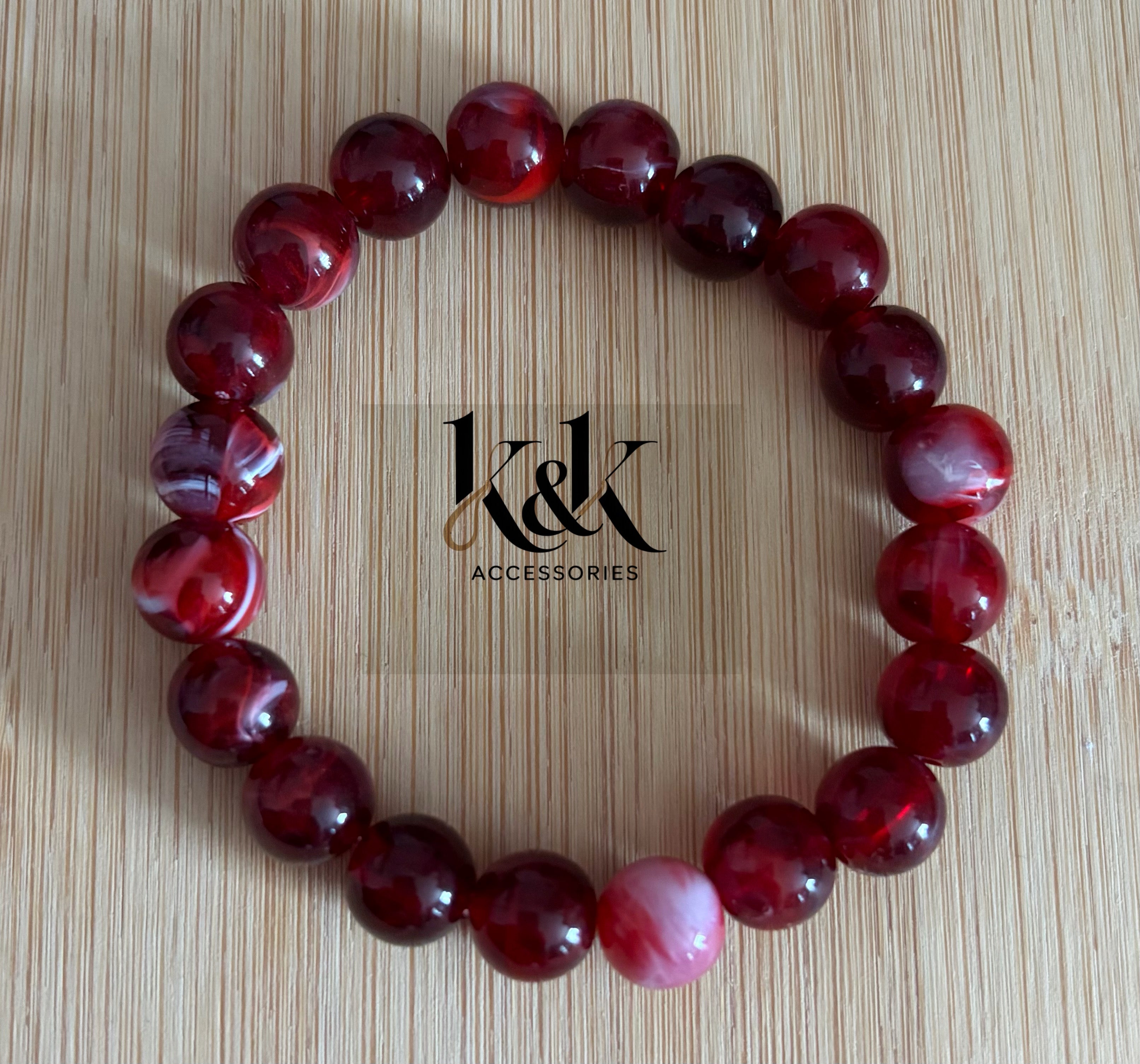 Red Agate Gemstone Bracelet