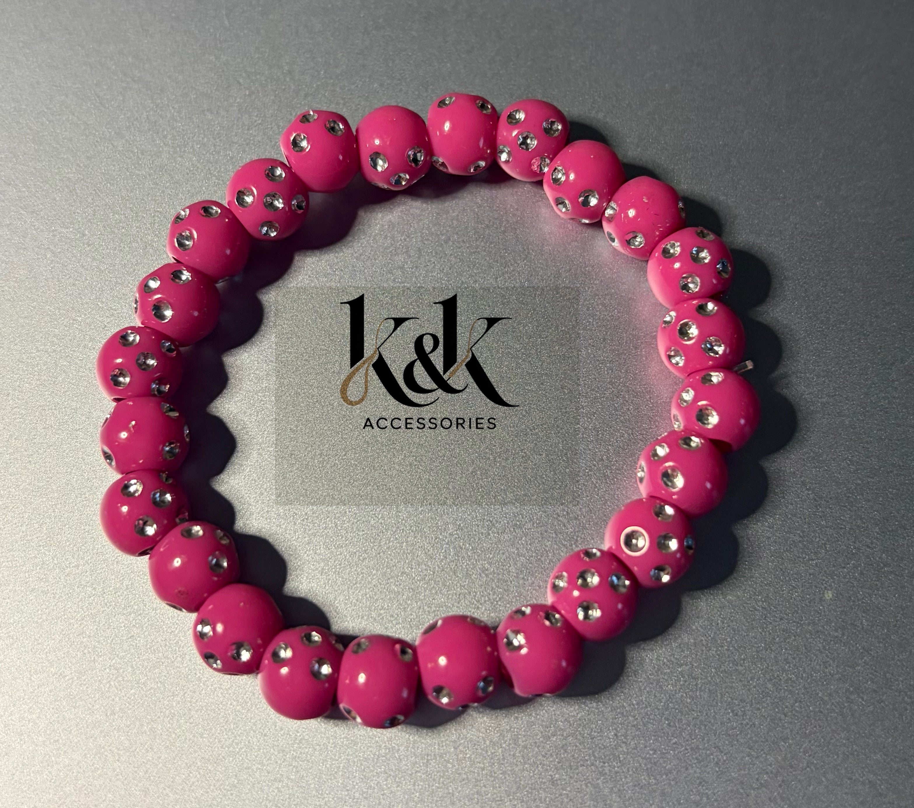 Crystal-Studded Beaded Bracelet