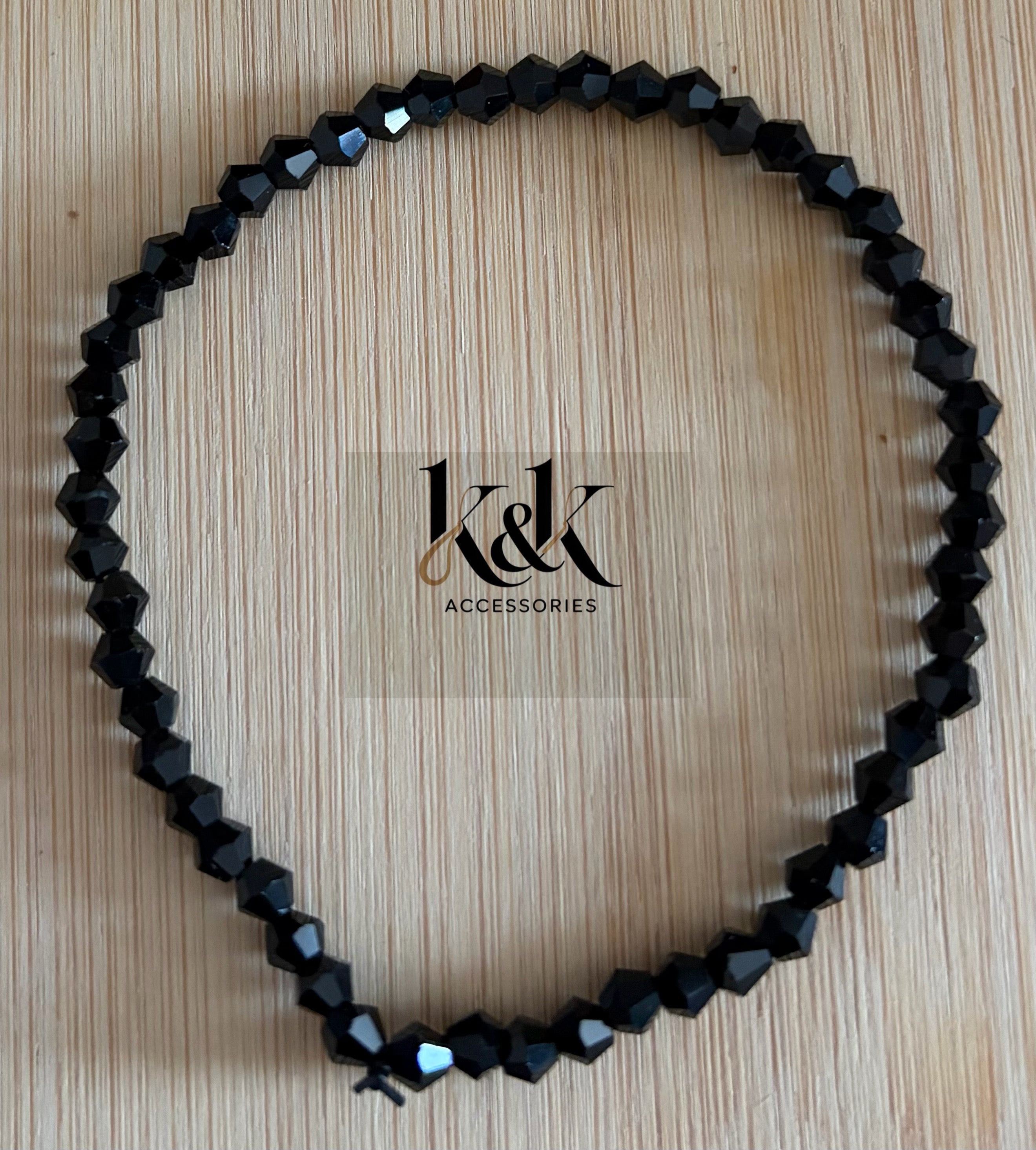 Black Faceted Crystal Bracelet