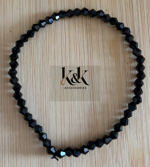 Black Faceted Crystal Bracelet