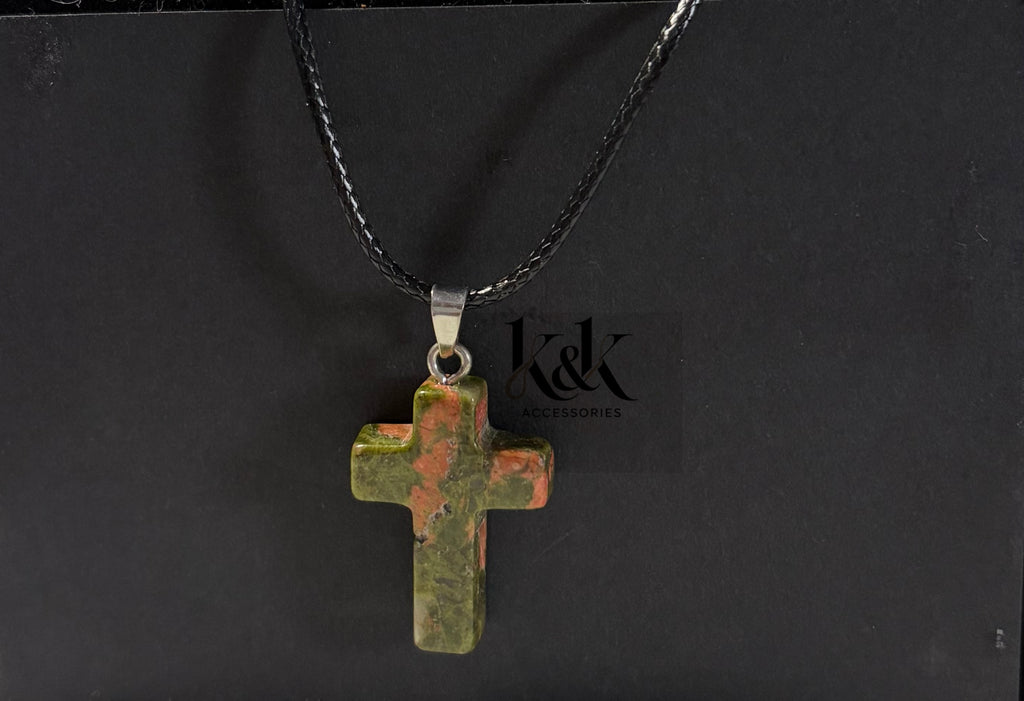 Gemstone Cross Pendant Necklace
