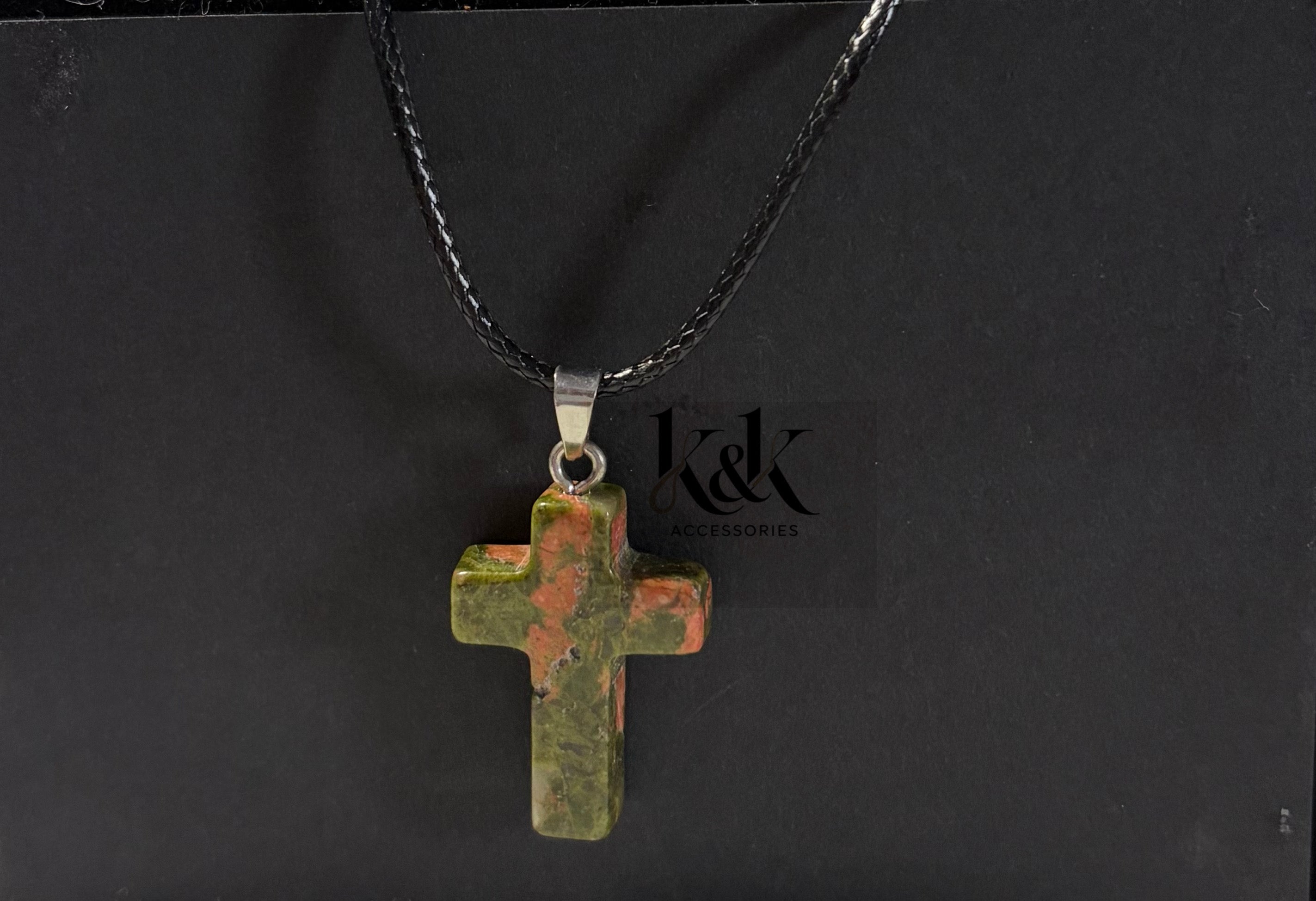 Gemstone Cross Pendant Necklace