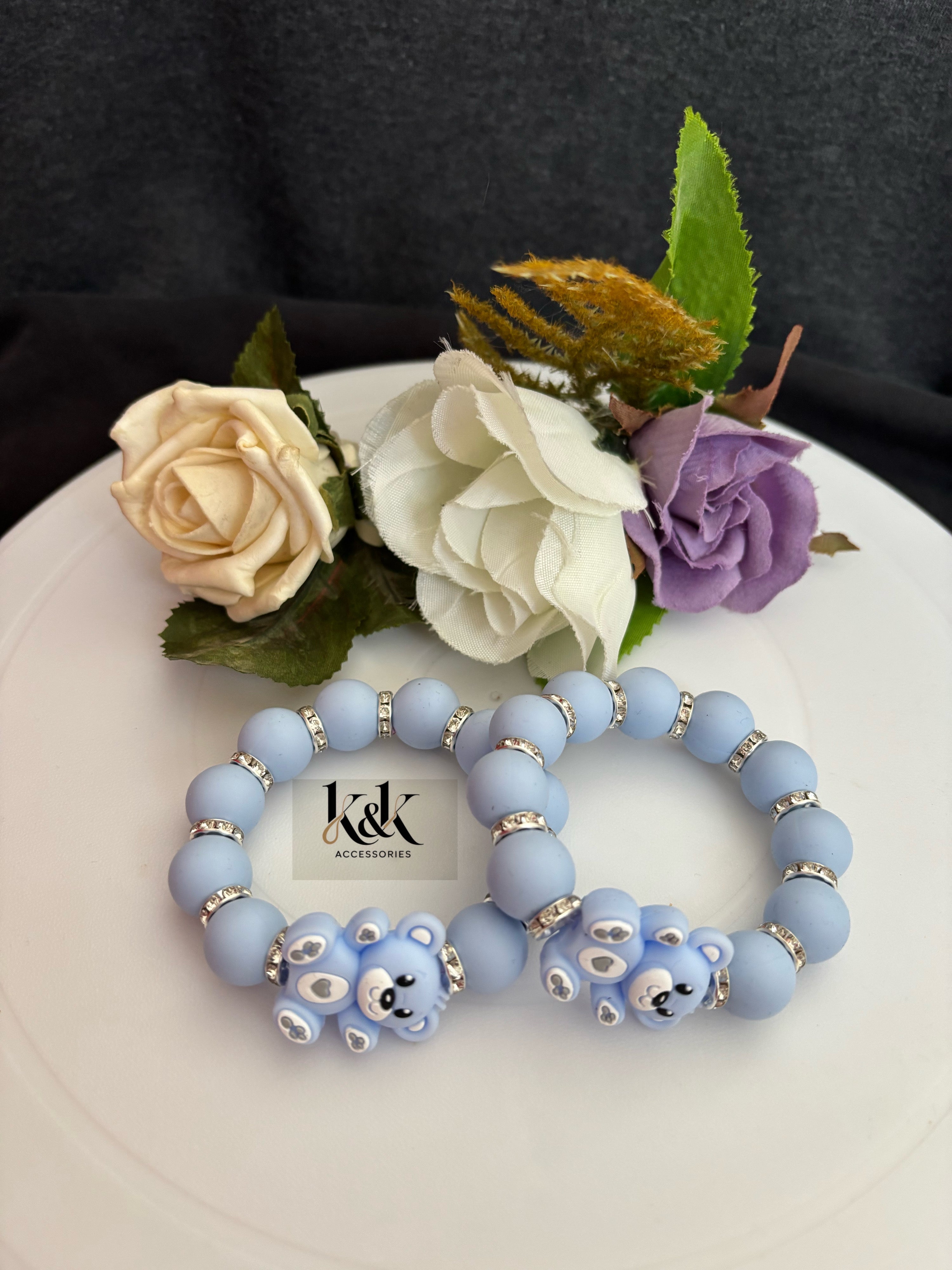 Bear Charm Bead Bracelet