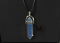 Opalescent Crystal Pendant Necklace on Black Cord