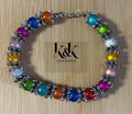 Rainbow Cat's Eye Crown Bracelet