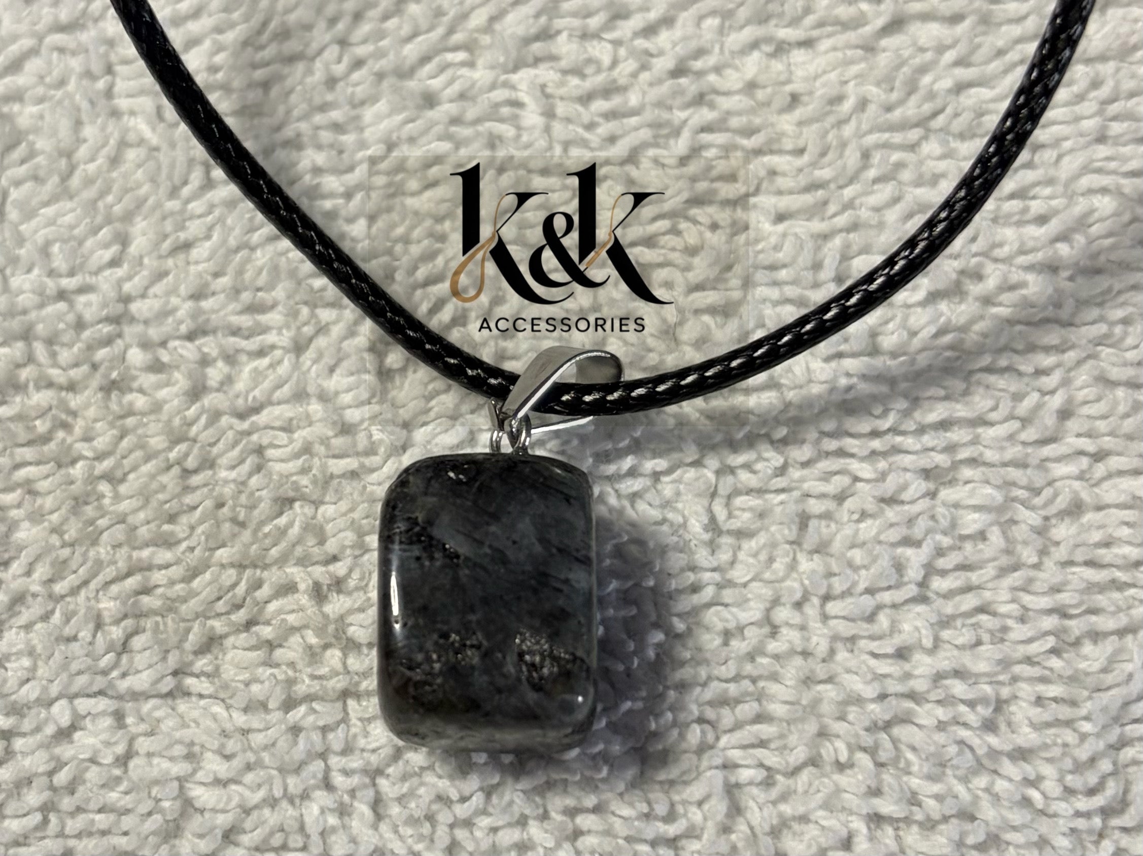 Dark Agate Cushion Pendant Necklace