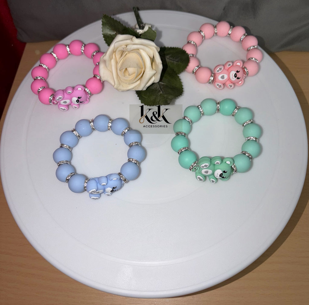 Bear Charm Bead Bracelet