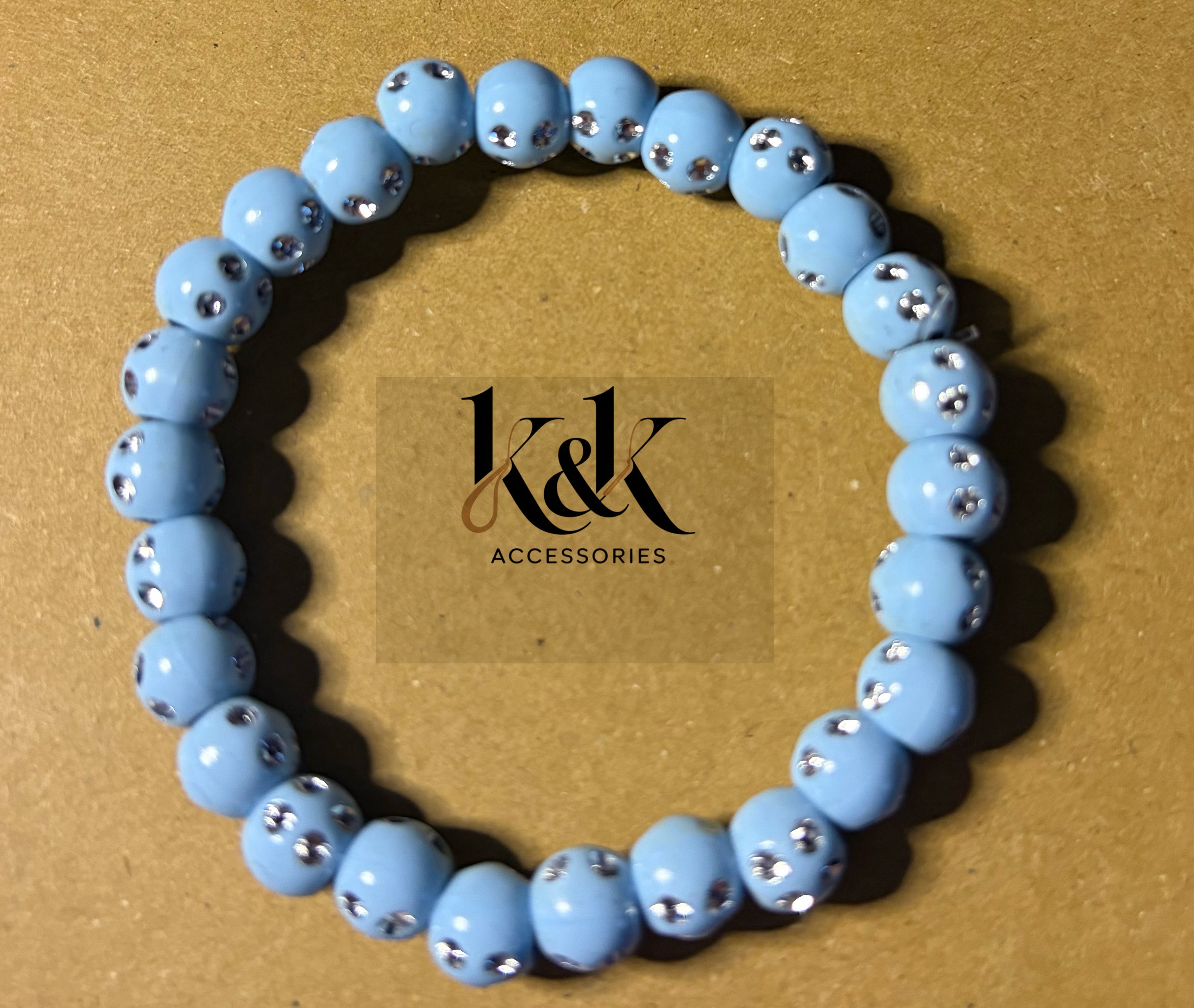 Pastel Crystal-Studded Beaded Bracelet