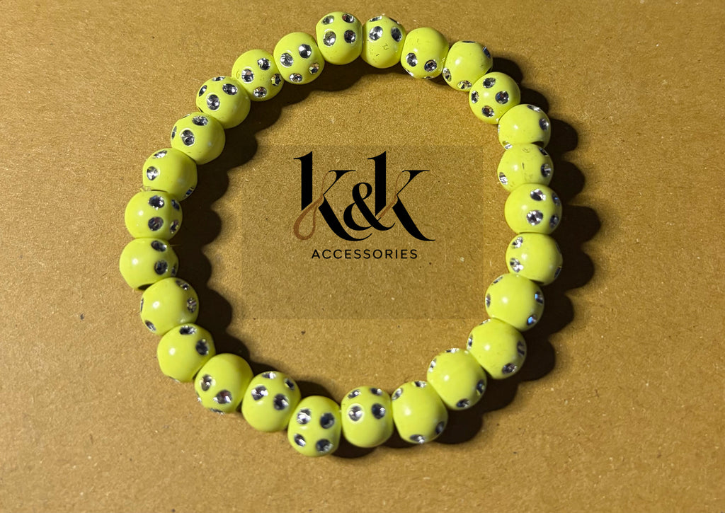 Pastel Crystal-Studded Beaded Bracelet