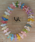 Translucent Flower Bracelet with Gold Spacers
