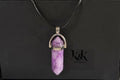 Amethyst Crystal Pendant Necklace on Black Cord