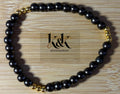 Light Black & Gold Beaded Bracelet