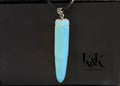 Larimar Crystal Pendant Necklace on Black Cord
