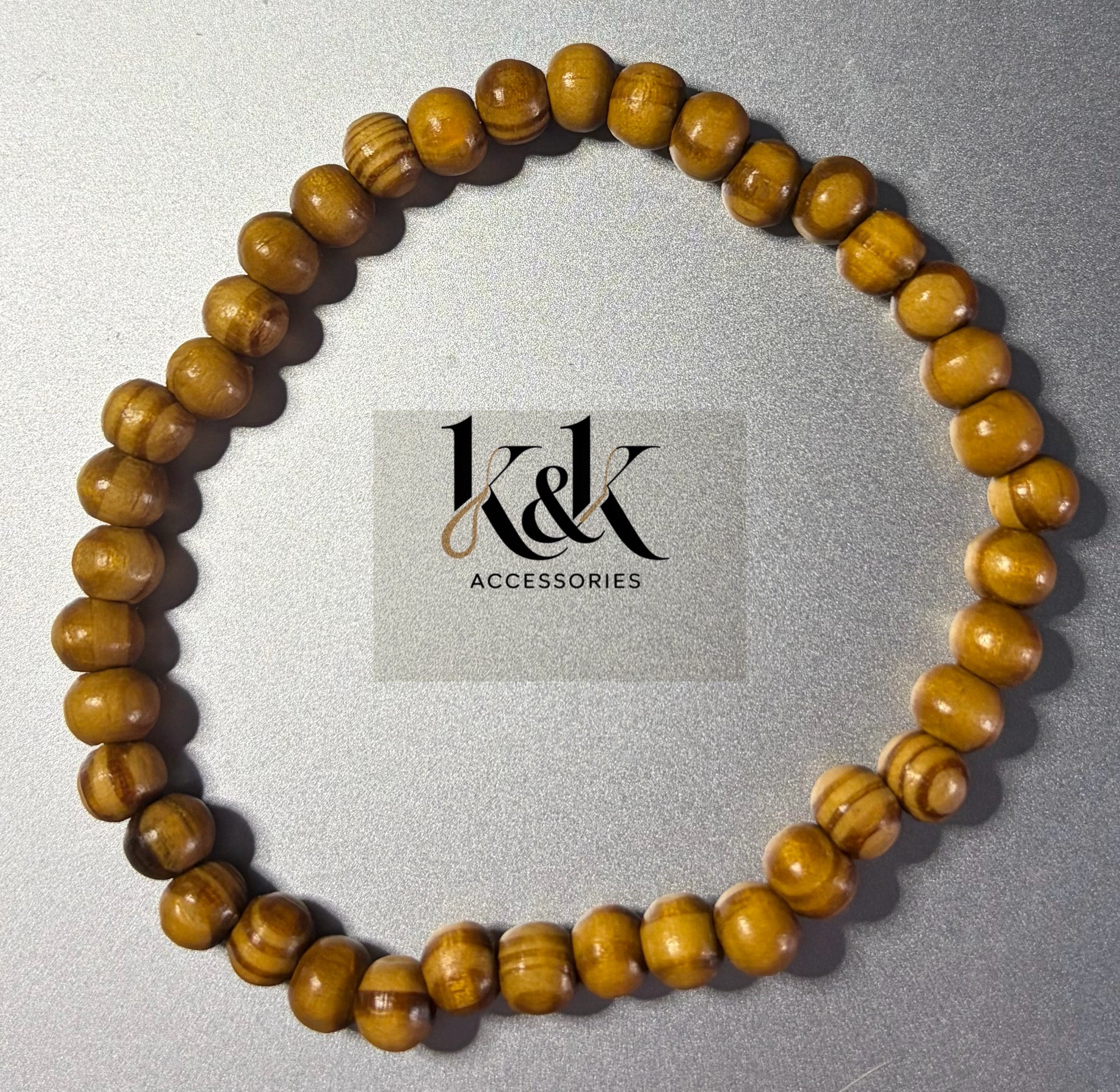 Natural Wood Bead Bracelet