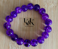 Purple Crackle Glass Bead Bracelet