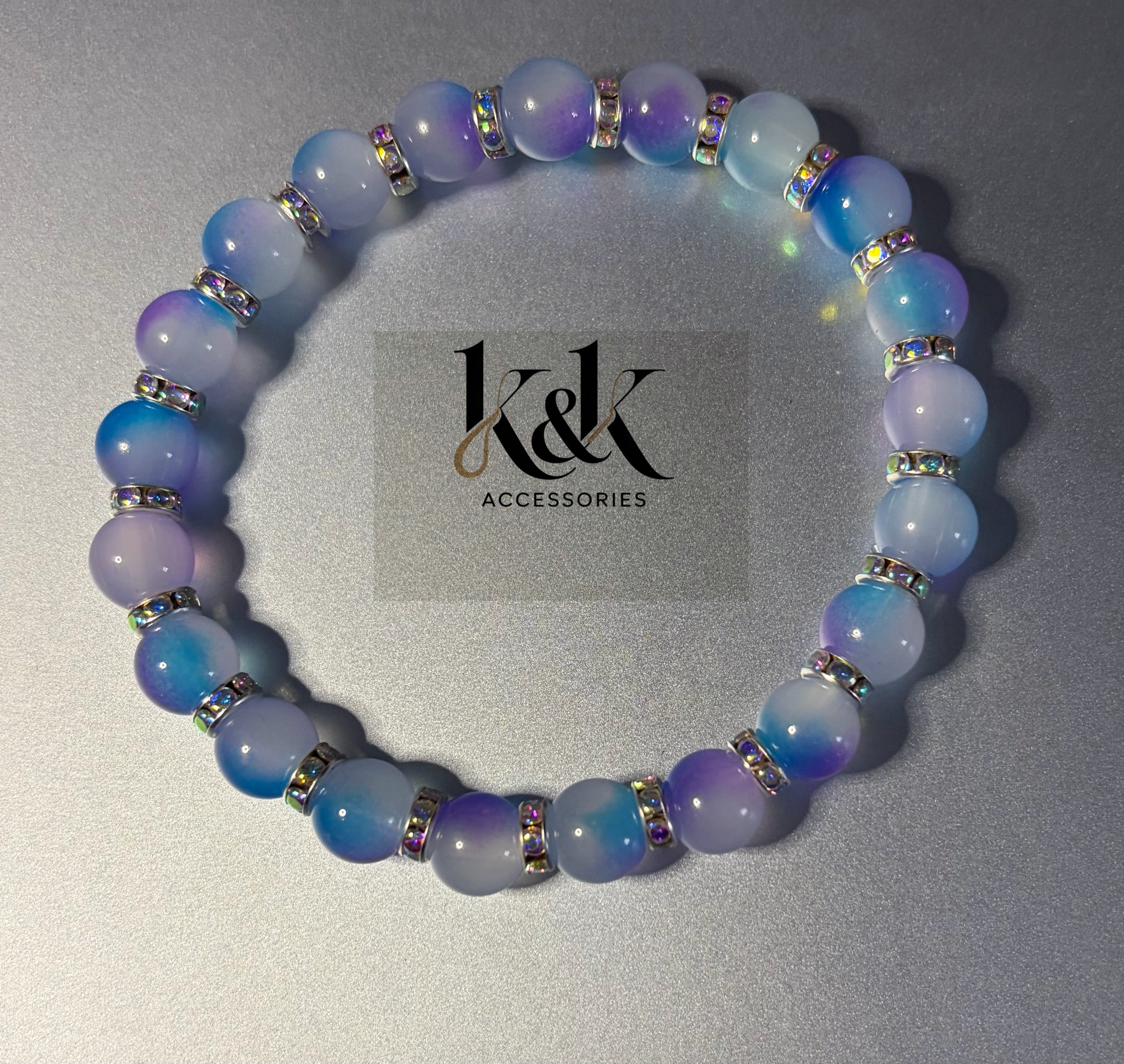 Gemstone Bracelet with Crystal Spacers