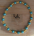 Teal & Gold Bead Bracelet