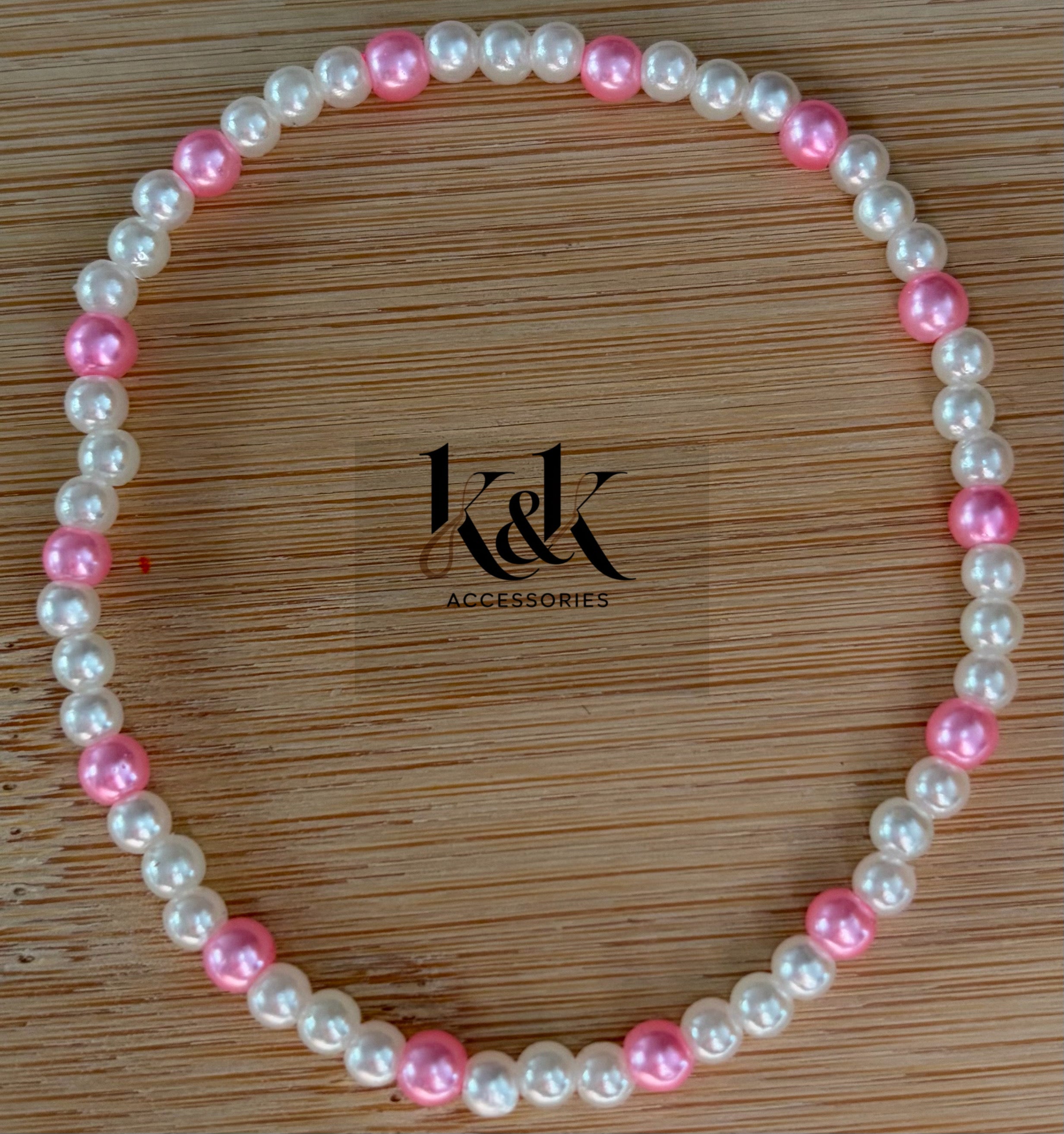 White & Pink Pearl Bracelet