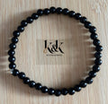Faceted Black Bead Bracelet