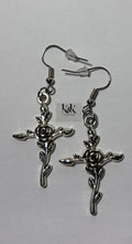 Rose Cross Earrings
