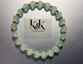 Aqua Jade Bracelet with Gold Spacers - Natural Gemstone Jewellery