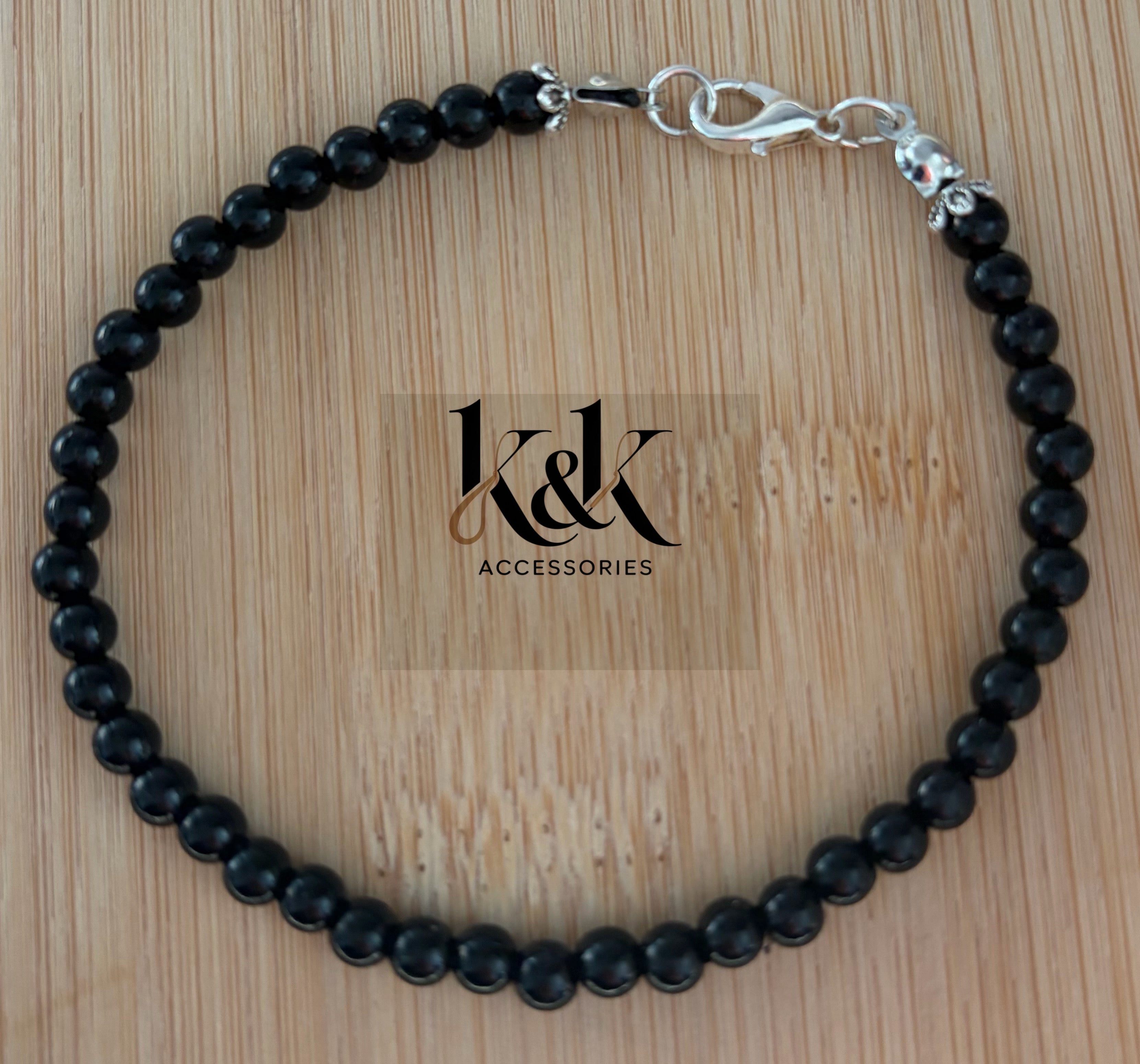 Black Beaded Bracelet - Handmade Classic Bead Jewellery