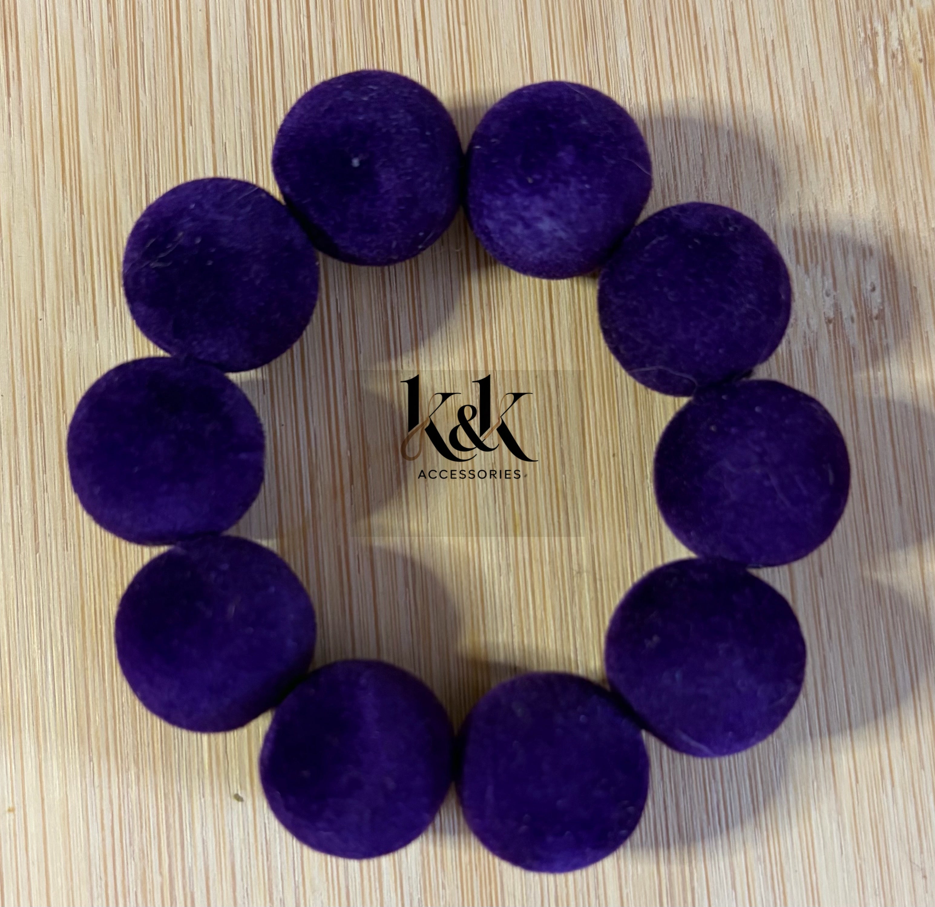 Suede-Finish Ball Bead Bracelet