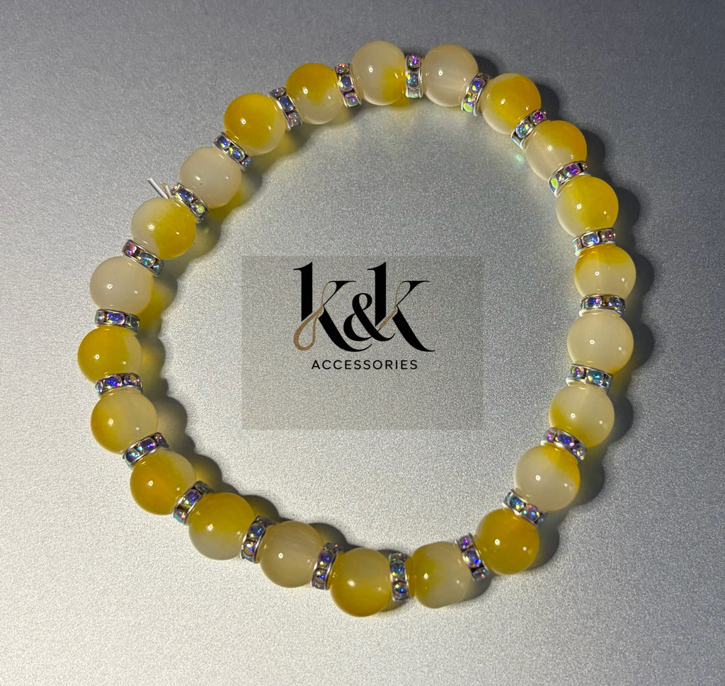Gemstone Bracelet with Crystal Spacers