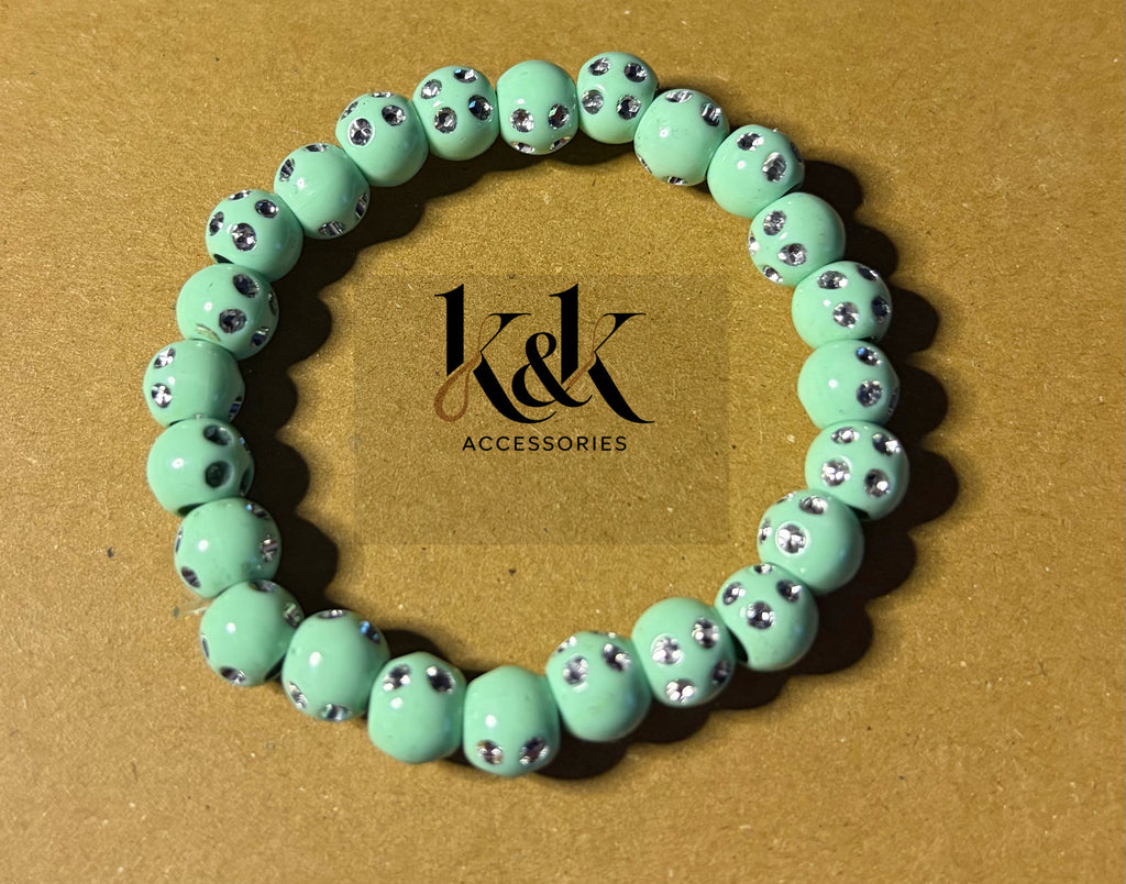 Pastel Crystal-Studded Beaded Bracelet