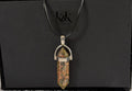 Unakite Crystal Pendant Necklace on Black Cord