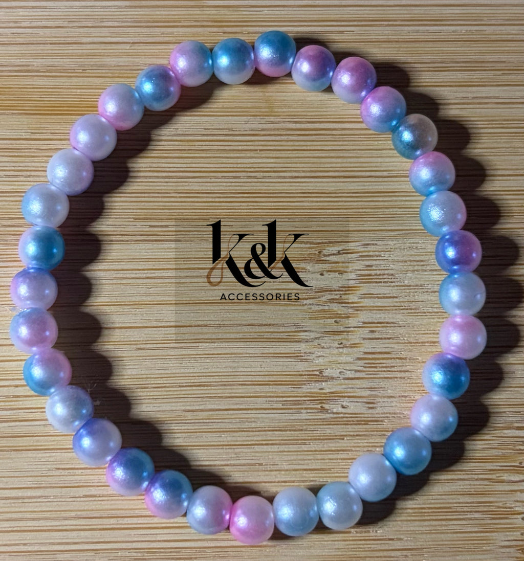 Blue & Purple Gradient Pearl Bracelet