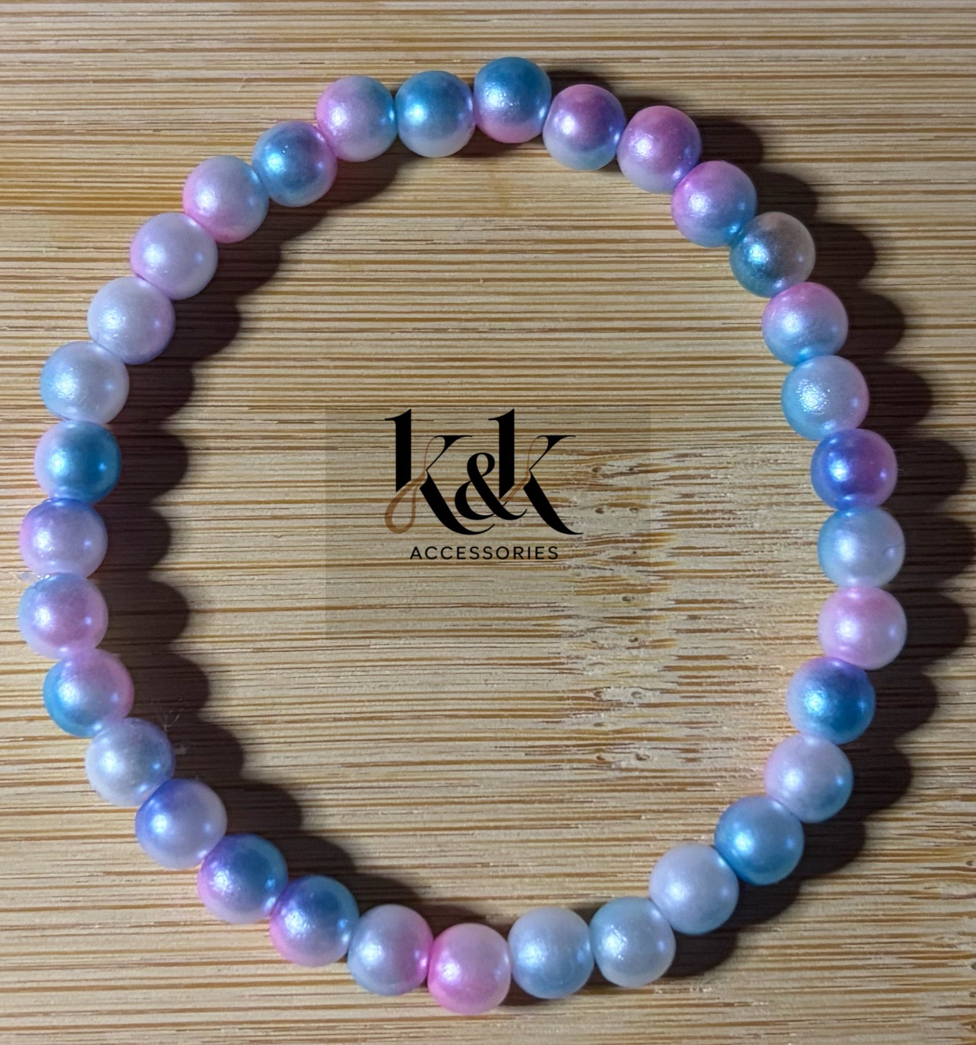 Blue & Purple Gradient Pearl Bracelet