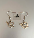 Love heart and arrow earrings