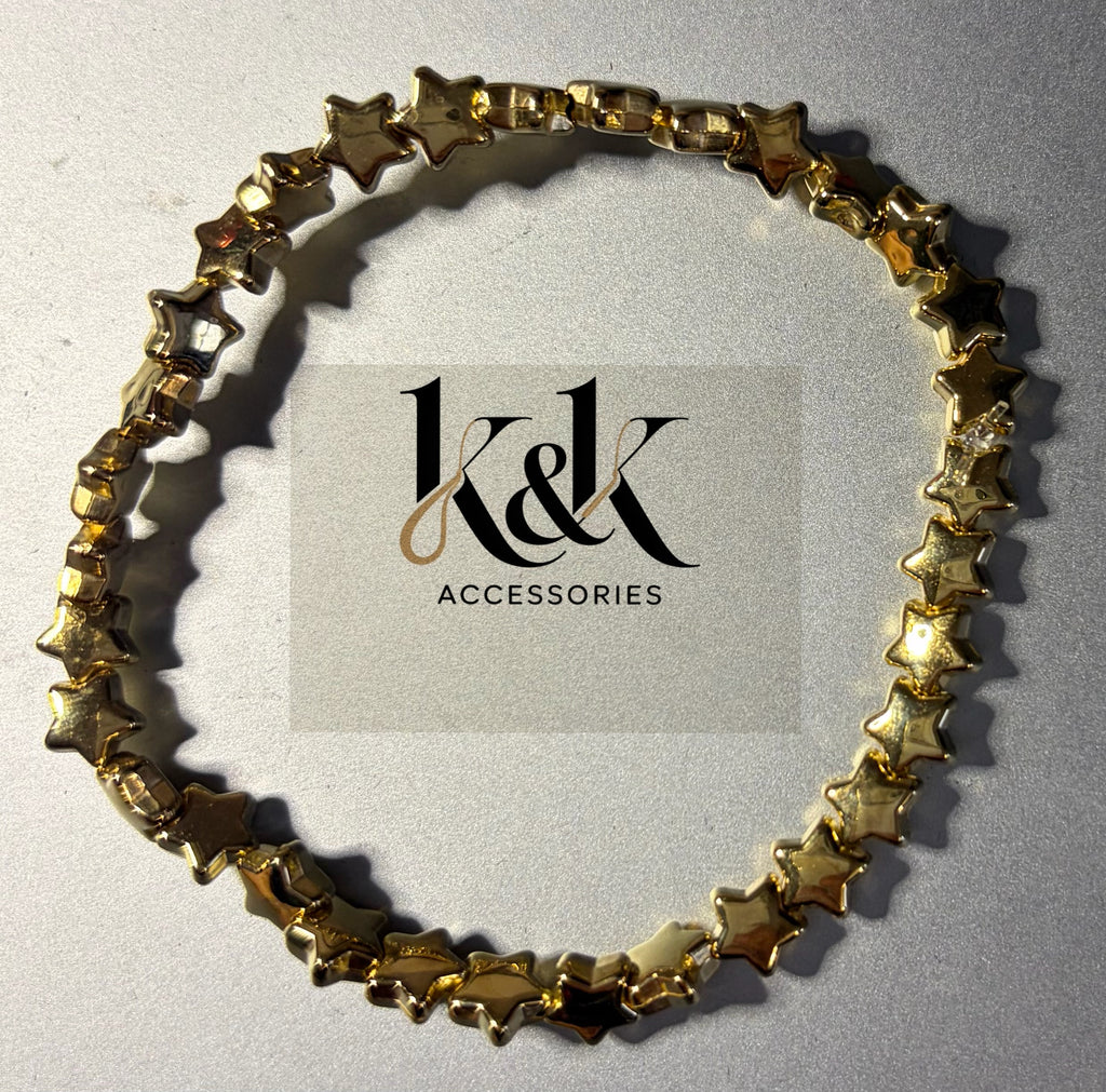 Gold Star Bracelet - Elastic Cord Celestial Jewellery