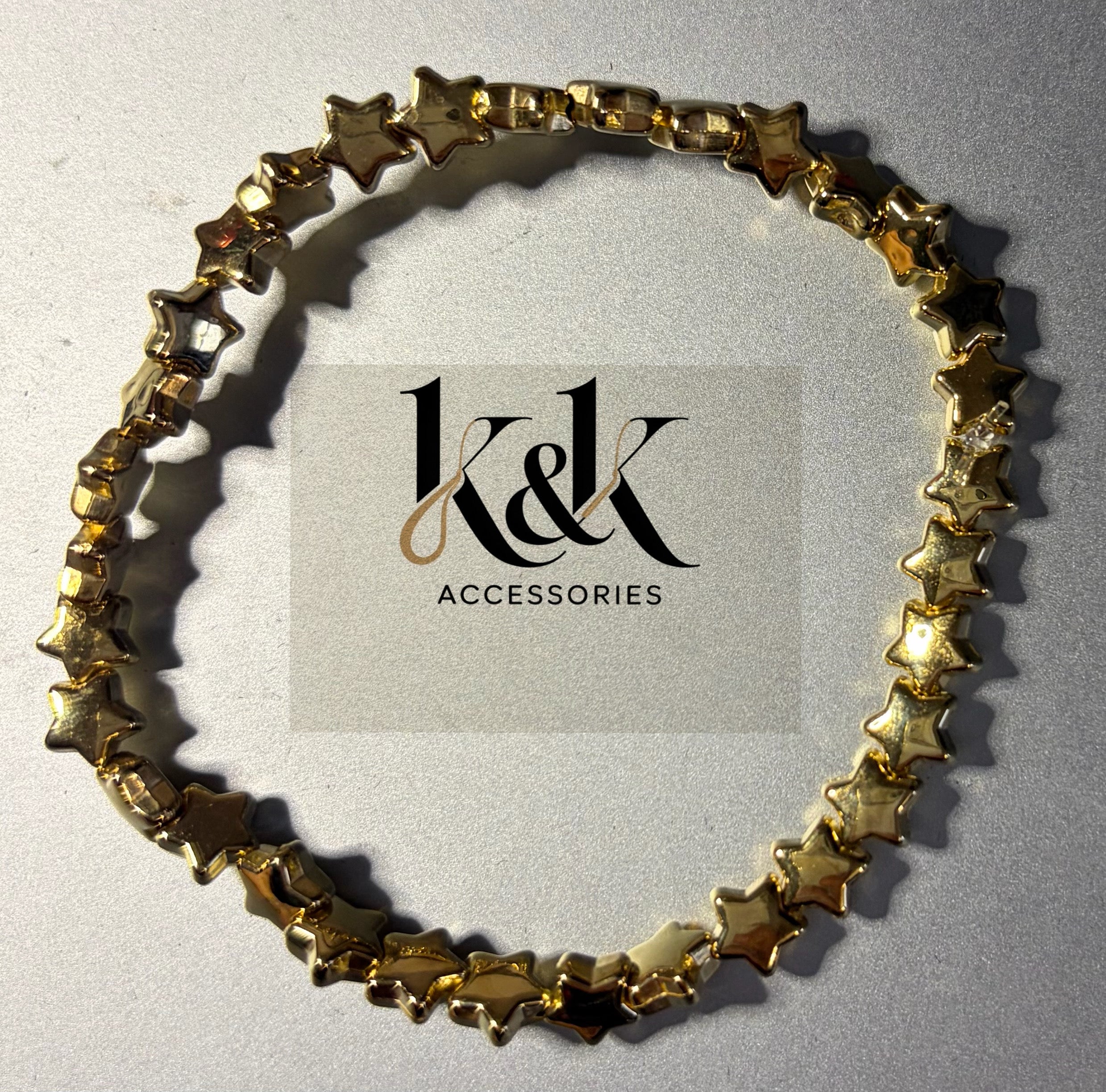 Gold Star Bracelet - Elastic Cord Celestial Jewellery