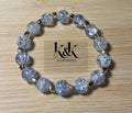 Clear Crackle Crystal Bracelet with Gold Spacers