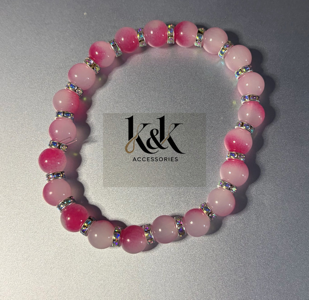 Gemstone Bracelet with Crystal Spacers