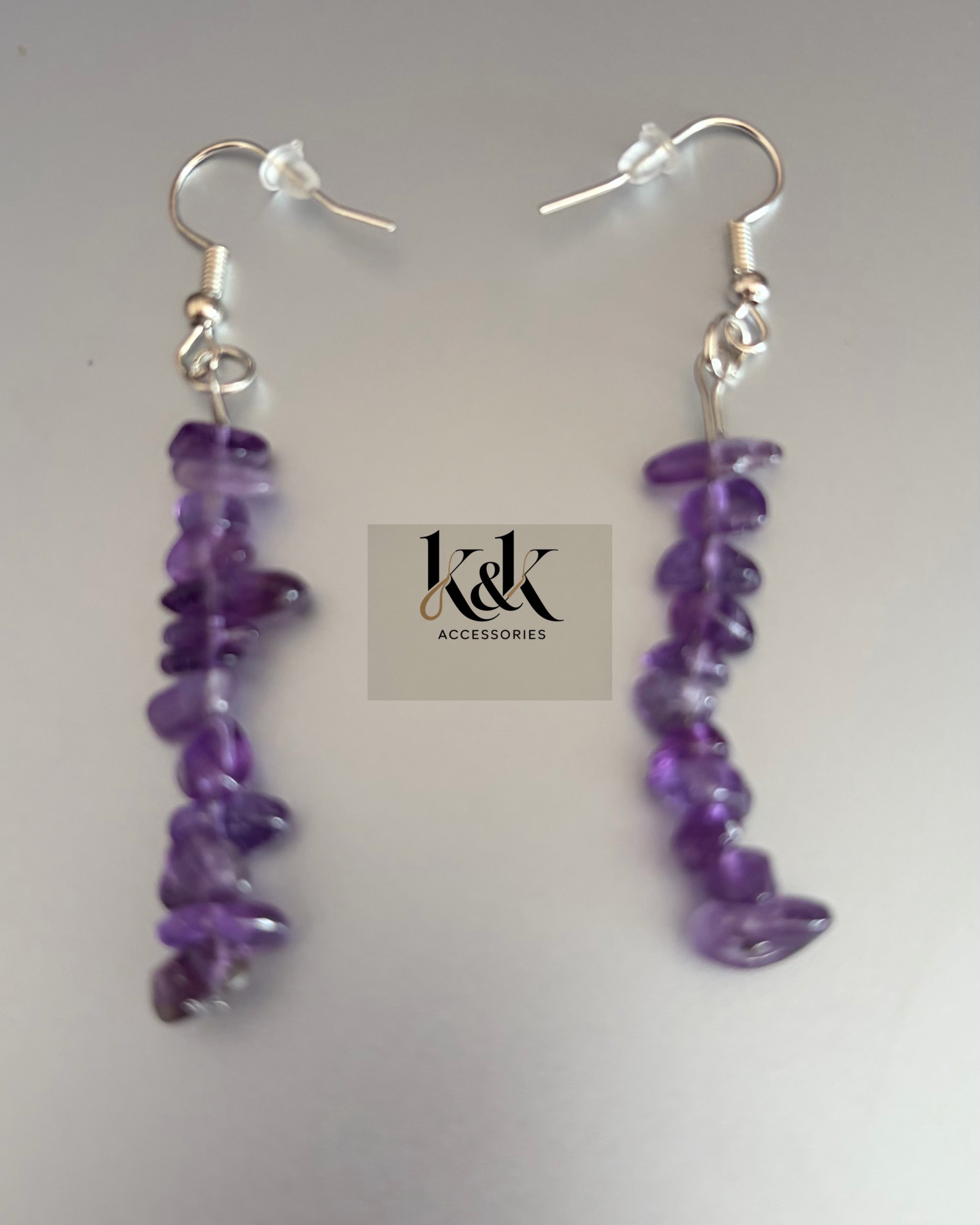 Amethyst bracelet and earring set
