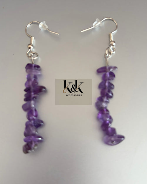 Amethyst bracelet and earring set