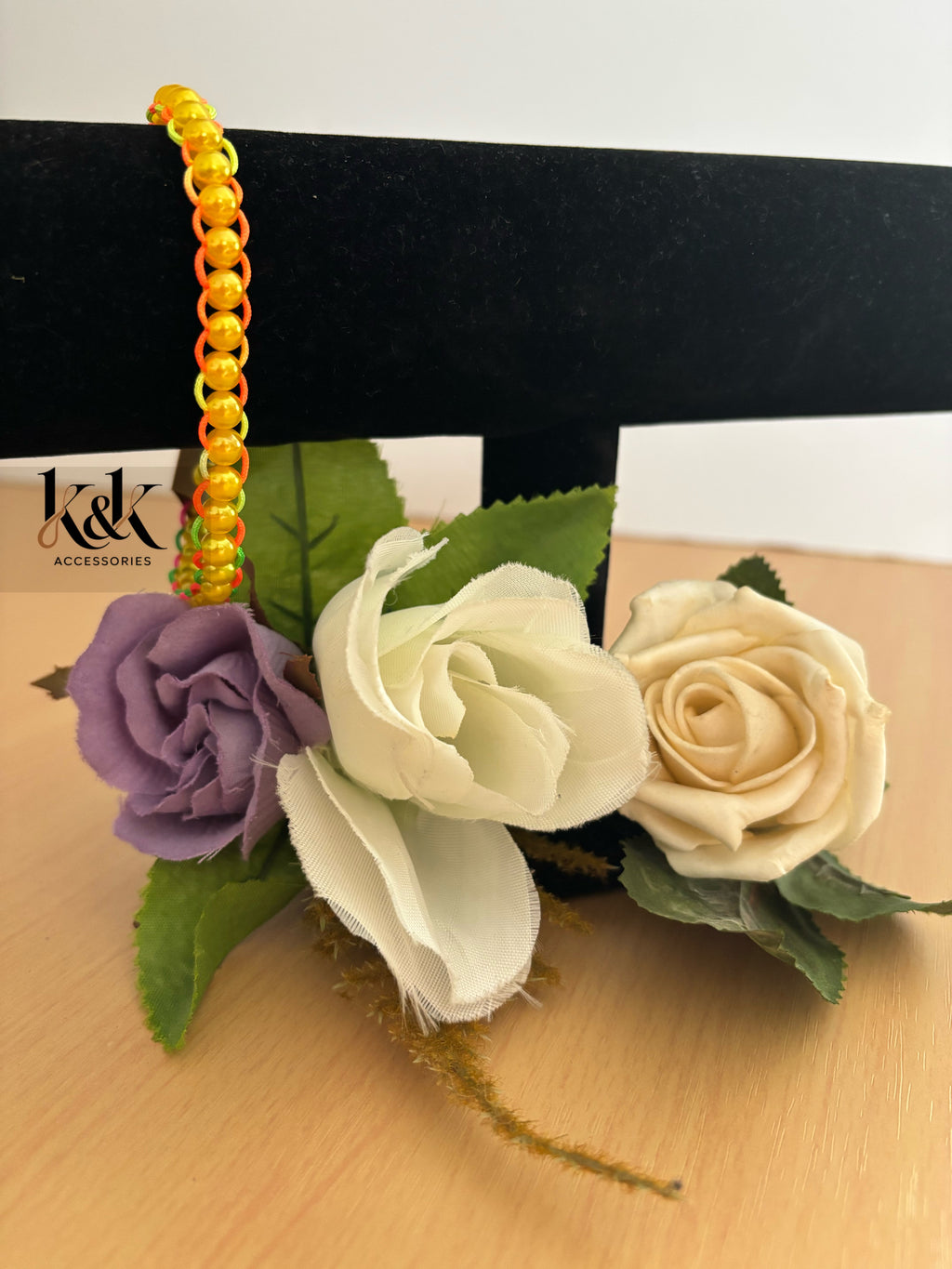 Yellow Pearl Neon Rainbow Beaded Bracelet