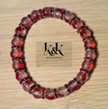Red Translucent Bracelet with Red Rhinestone Spacers