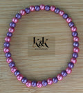 Pink & Purple Alternating Pearl Bracelet